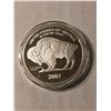 Image 1 : 999 Fine Silver 1oz 2001 BISON Proof Coin in Hard Display Capsule