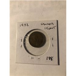 RARE 1932 Canada 1 Penny High Grade