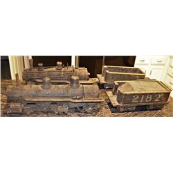 MINIATURE ANTIQUE TRAINS ALL WOOD OLDEST KNOWN TO EXIST!