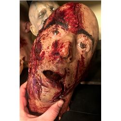 SEVERED BLOODY HEAD WITH OPEN ACRYLIC EYES