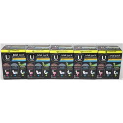 5 BOXES OF U BY KOTEX PADS