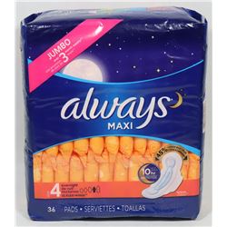 PACK OF 36 ALWAYS MAXI PADS