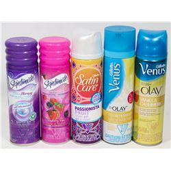 BAG OF ASSORTED SHAVING GEL/CREAM