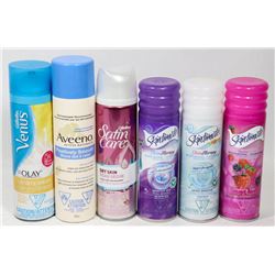 BAG OF ASSORTED SHAVING GEL/CREAM