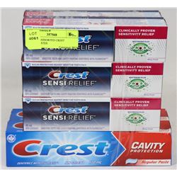 LOT OF 8 ASSORTED CREST TOOTHPASTES