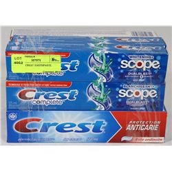LOT OF 9 CREST TOOTHPASTE
