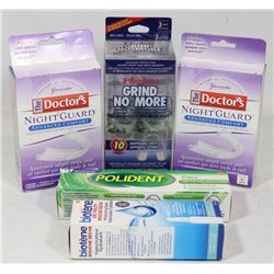 BAG OF ASSORTED NIGHT GUARDS AND MORE