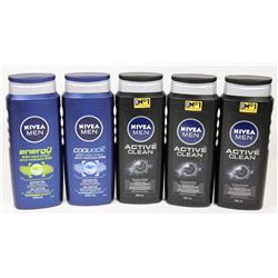 BAG OF ASSORTED NIVEA MENS BODY WASH