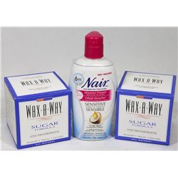 BAG OF ASSORTED HAIR REMOVAL PRODUCTS