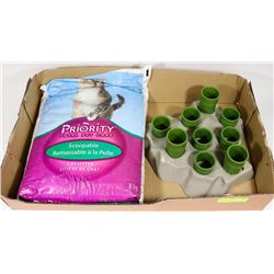 NEW BAG OF SCOOPABLE KITTY LITTER AND STIMULO TOY