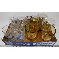 FLAT OF VINTAGE GLASSES