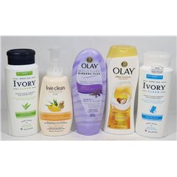BAG OF ASSORTED BODY WASH INCLUDING OLAY