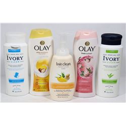 BAG OF ASSORTED BODY WASH INCLUDING OLAY