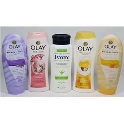 BAG OF ASSORTED BODY WASH INCLUDING OLAY