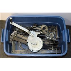 BOX OF TRUCK HITCH PARTS & WINCH
