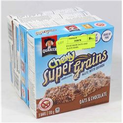 LOT OF 4 QUAKER OATS AND CHOCOLATE BARS.