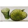 Image 1 : GREEN GLASS & BOWL SET.