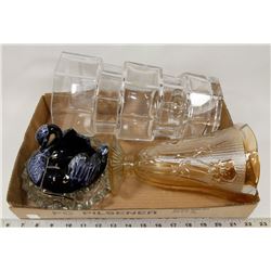 FLAT OF VASES, ASHTRAY AND MORE.