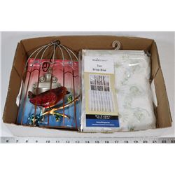 HOME DECOR LOT INCLUDING DAISY EMBROIDERED TIER