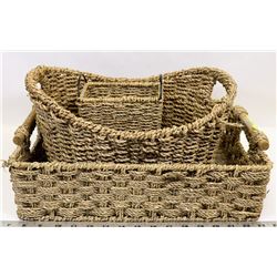 BUNDLE OF 3 WICKER BASKETS - SIZES L, M & S -