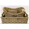 Image 1 : BUNDLE OF 3 WICKER BASKETS - SIZES L, M & S -