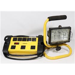 SHOP WORK LIGHT SOLD WITH 8 OUTLET POWER BAR
