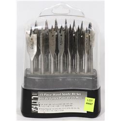 15PC WOOD SPADE BIT SET