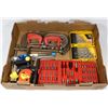 Image 1 : FLAT OF ASSORTED CLAMPS, BITS, AND MORE