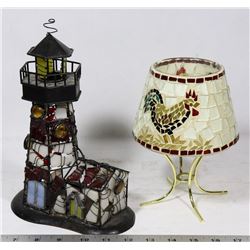 BOX OF MOSAIC CANDLE HOLDERS