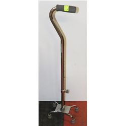 AID QUAD CANE WALKER SUPPORT CRUTCH STAINLESS STEEL