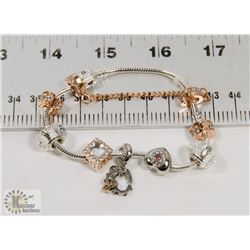 NEW! PANDORA STYLE 925 SILVER CHARM BRACELET