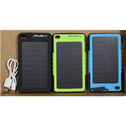LOT OF 3 EDDIE BAUER SOLAR POWER BATTERY CHARGERS