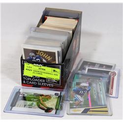 BOX OF ASSORTED BASEBALL AND FOOTBALL CARDS
