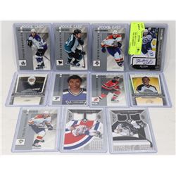 LOT OF 11 HOCKEY CARDS, AUTOGRAPHS, NUMBERED