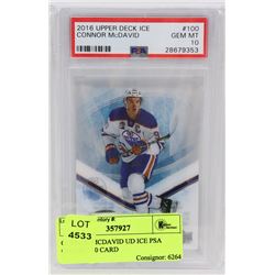 CONNOR MCDAVID UD ICE PSA GRADED 10 CARD