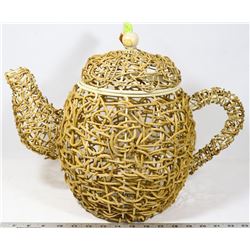 LARGE WICKER TEAPOT