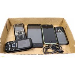 LOT OF 5 PHONES -WORKING MOSTLY LOCKED TO TELUS