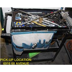 SHOP WORK CART WITH ASSORTED TOOLS & MORE