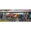 Image 1 : 4 FOOT FOLDING TABLE WITH 2 TOTES OF MISC TOOLS