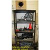 Image 1 : 5 TIER RUBBERMAID SHELF WITH CONTENTS