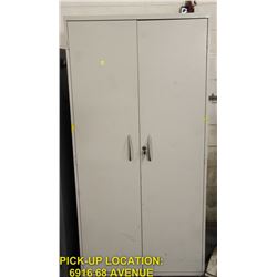 2 DOOR METAL LOCKING CABINET WITH CONTENTS