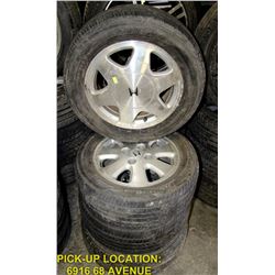 SET OF 4 BRIDGESTONE TIRES AND RIMS 195/60 R16