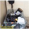 Image 1 : METAL CRATE WITH CONTENTS, INCLUDES OIL,