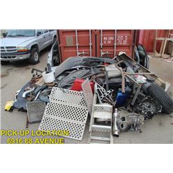 LARGE PILE OF PARTS AND MISC SCRAP METAL