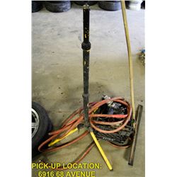 CRATE OF MISC, TOOLS, AIR HOSE & MORE