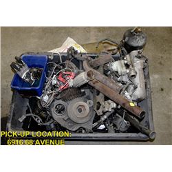 LARGE BIN OF MISC ENGINE PARTS
