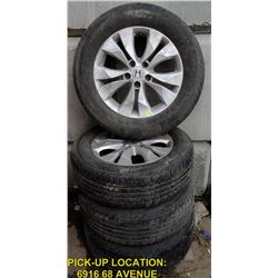 SET OF 4 TIRES & 5 BOLT RIMS, CONTINENTAL CROSS