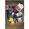 Image 1 : BOX OF ASSORTED JUGS OF OIL AND MORE