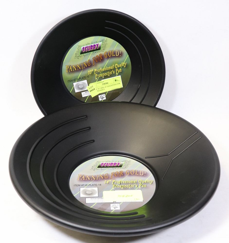 SET OF 10" AND 14" GOLD PANS FOR PANNING GOLD