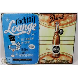 LOT OF TWO NEW! 12" X 8" METAL SIGNS